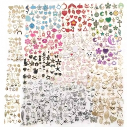 30-50 Pcs Multicolor Gold Enamel Charms For DIY Bracelet Necklace Handmade Jewelry Making Accessories Bulk Wholesale